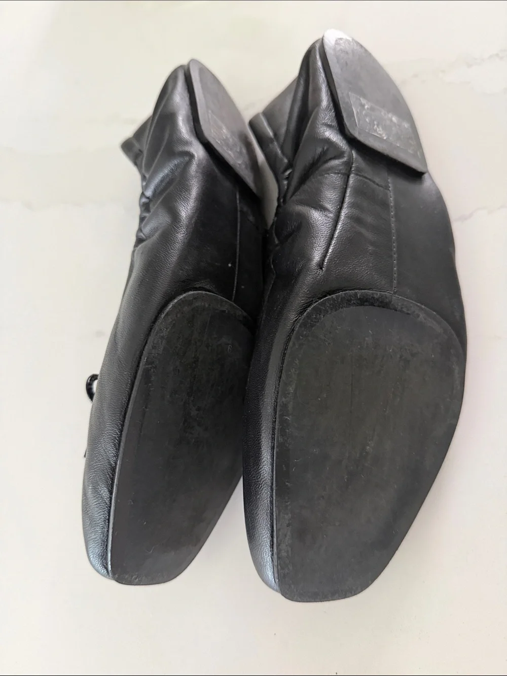 Seychelles Black Leather Ballet Flats with Bow